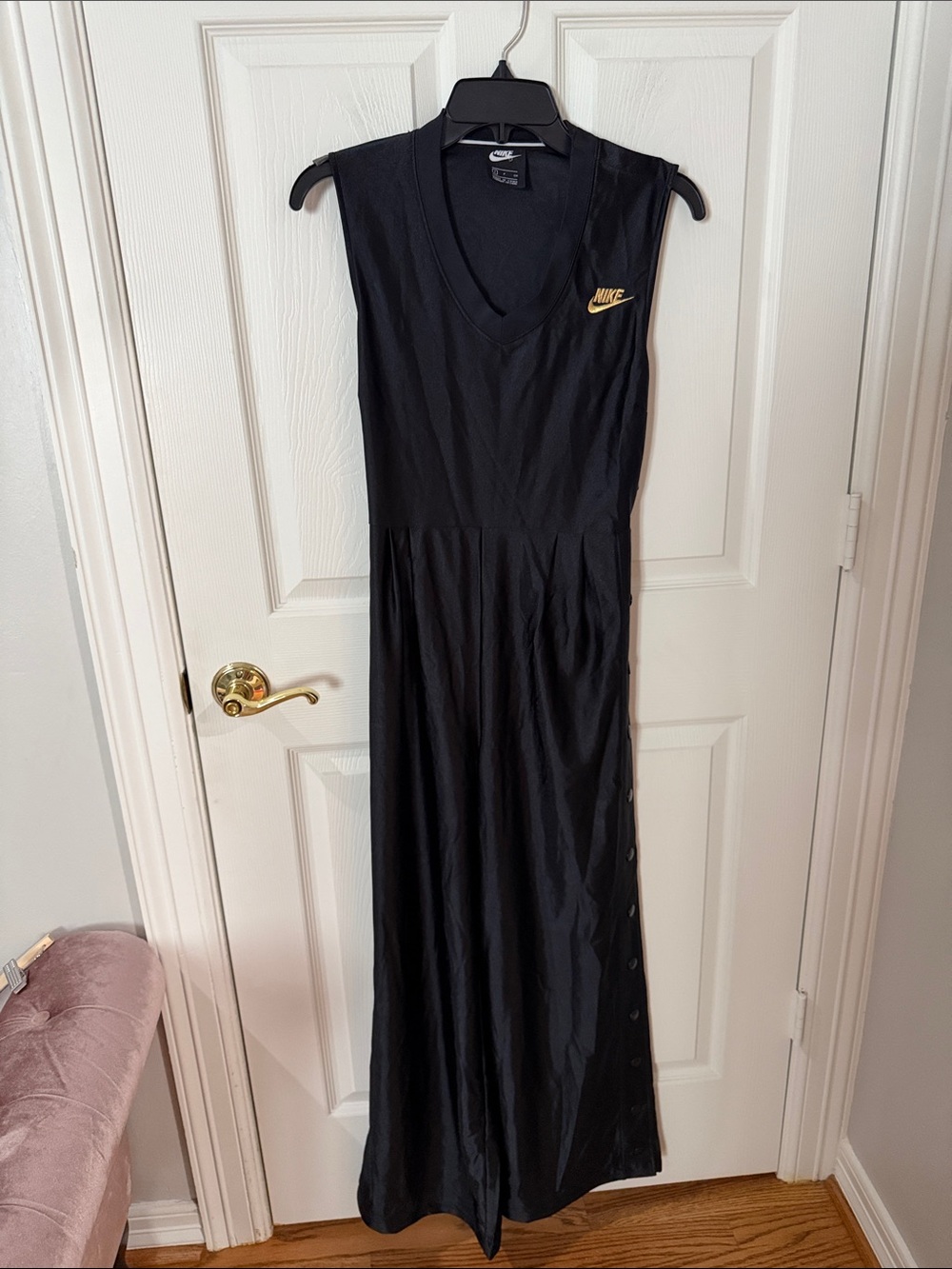 Nike Glam Dunk Black & Gold Open-Back Jumpsuit Size Small